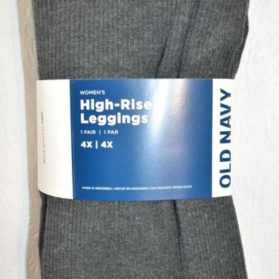 Old Navy High Rise Rib-Knit Leggings Gray Size 4X Women's New